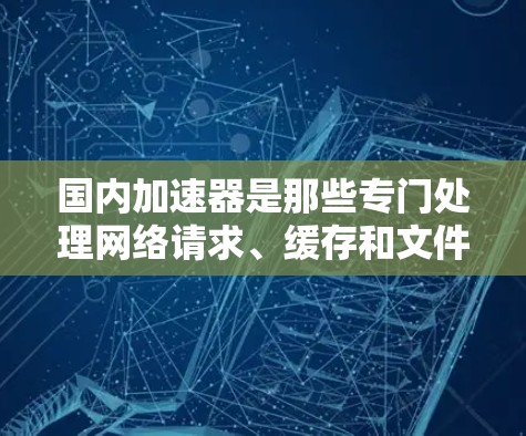 国内加速器是那些专门处理网络请求、缓存和文件传输的网站,通常提供高效、安全的访问体验。以下是一些常见的国内加速器推荐 国内加速器是那些专门处理网络请求、缓存和文件传输的网站,通常提供高效、安全的访问体验。以下是一些常见的国内加速器推荐