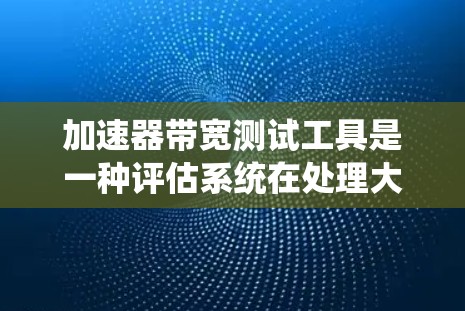 加速器带宽测试工具是一种评估系统在处理大量数据或请求时性能的关键工具，尤其在向量化加速技术如GPU或TPU使用时。以下是详细的步骤和解释
