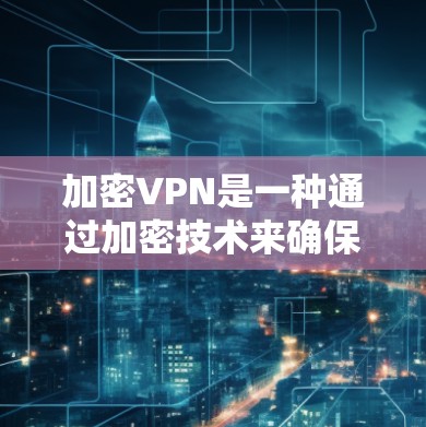 加密VPN是一种通过加密技术来确保数据传输安全和隐私的网络服务。以下是对加密VPN的详细介绍